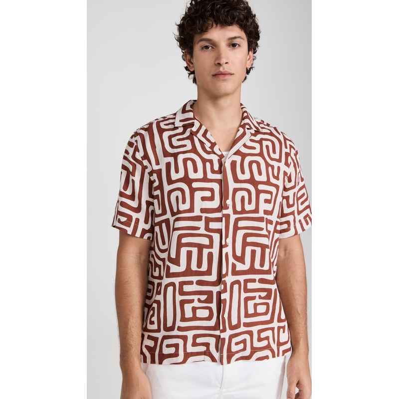 Frescobol Carioca Roberto Linen Shirt Kuba Print