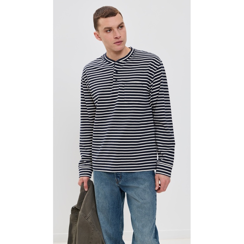 Alex Mill Allan Henley In Cotton Stripe