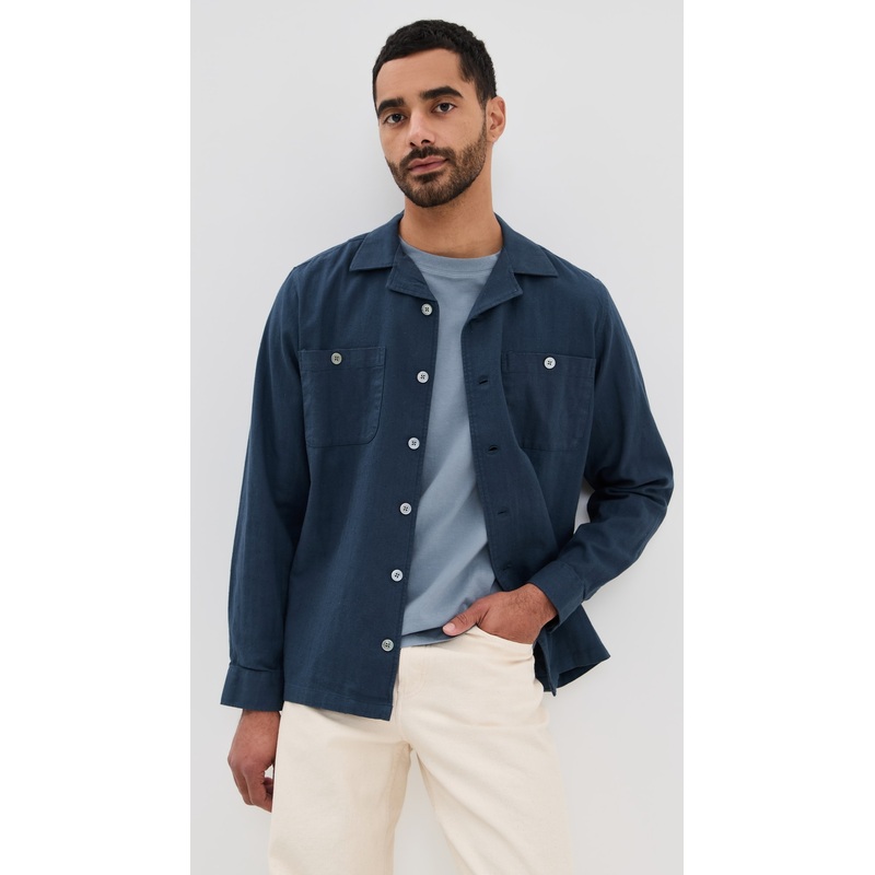 Far Afield Hiro Herringbone Twill Shirt Jacket