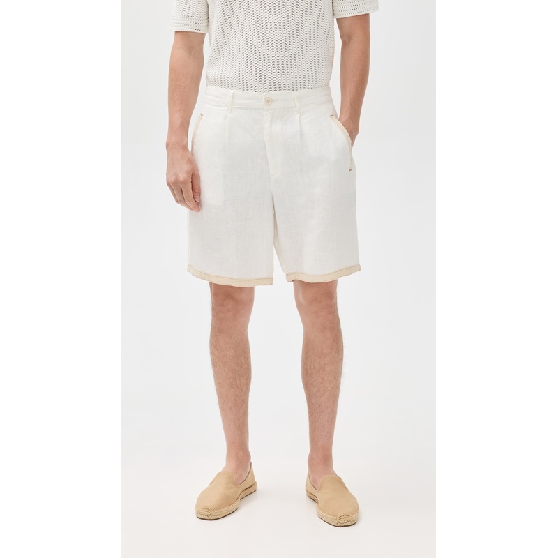 WET Nazret Pleated Linen Shorts 9″