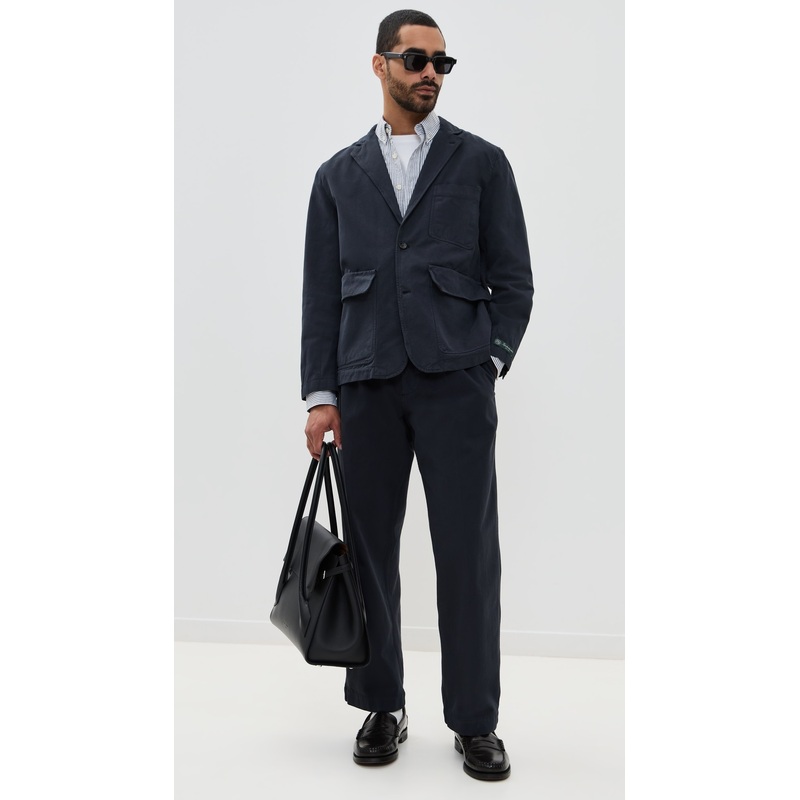 Knickerbocker Lane Cotton Twill Suit Jacket Navy