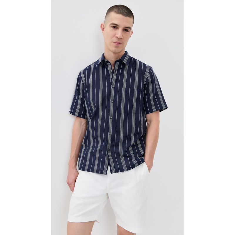 Theory Noll Short Sleeve in Summer Dobby