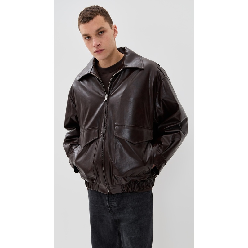 MM6 Maison Margiela Faux Leather Sports Jacket