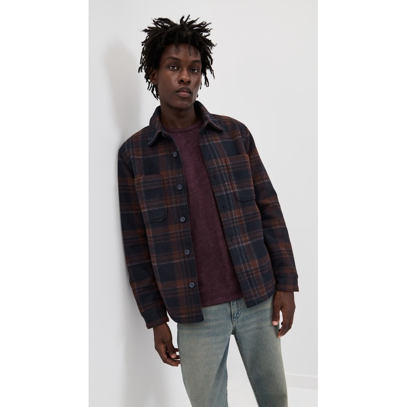 Vince Plaid Shirt Jacket