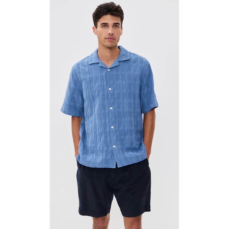 Wax London Seersucker Waffle Didcot Shirt