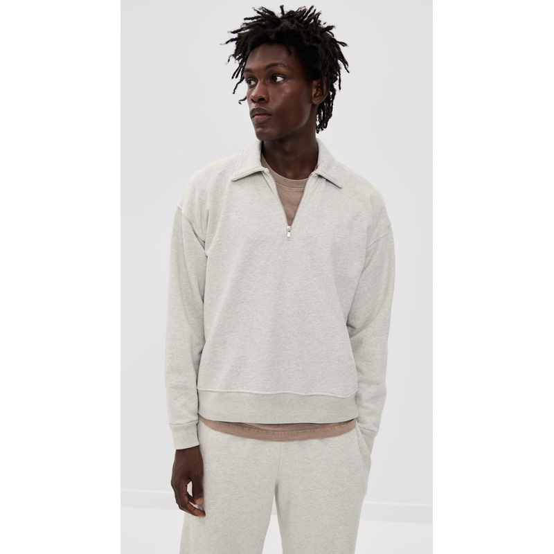 ASHER Claude Heather Ash Quarter Zip