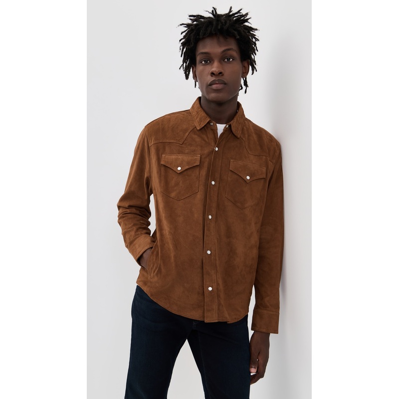 AG Elias Western Goat Suede Overshirt