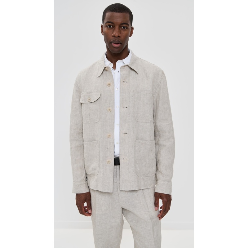 Alex Mill Linen Work Jacket In Flax