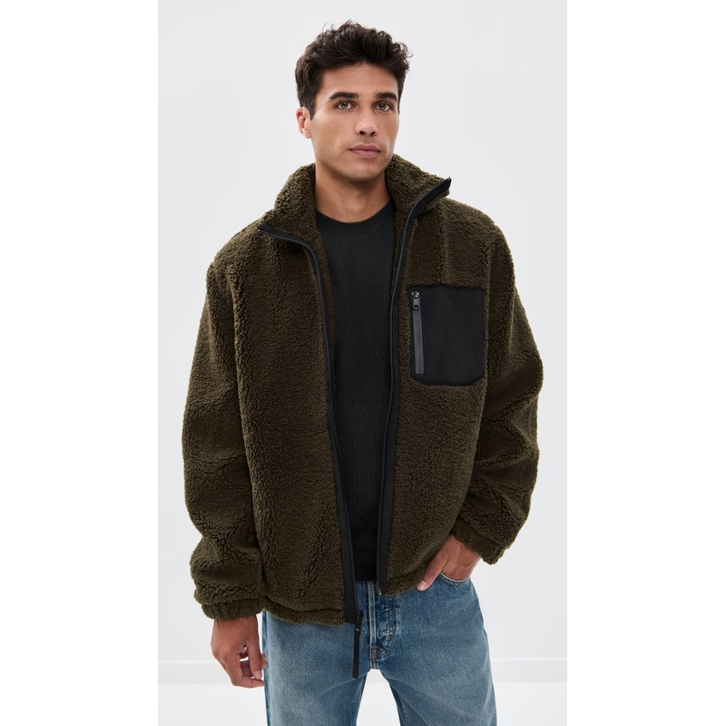 Vince Faux Sherpa Zip Jacket