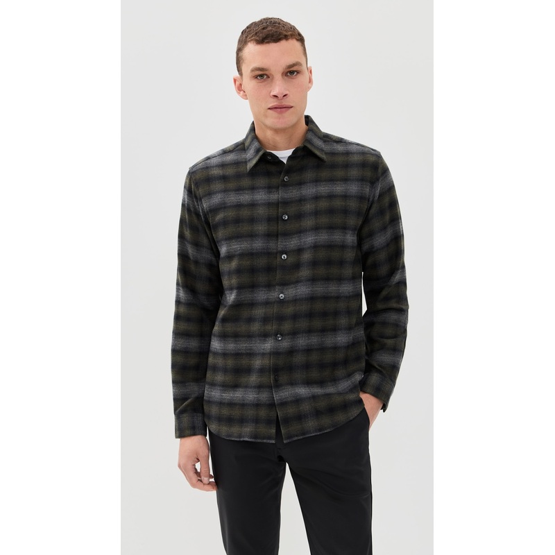 Theory Irving Shirt In Soft Plaid