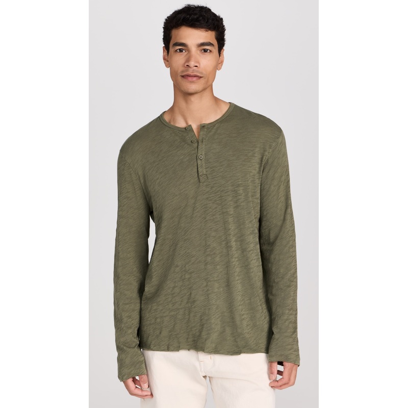 ATM Anthony Thomas Melillo Slub Jersey Destroyed Wash Henley
