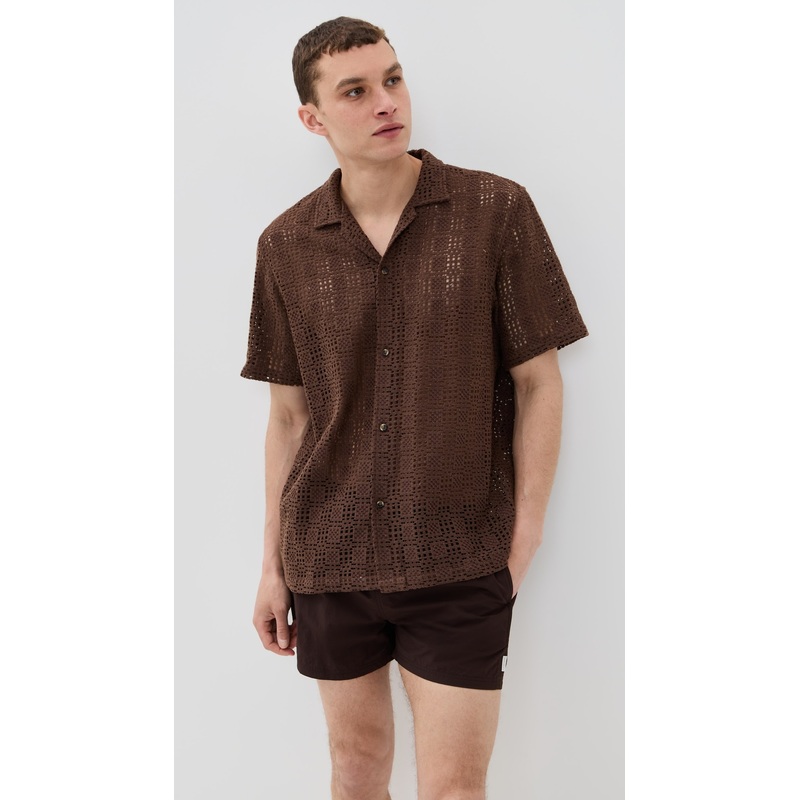 AUTO-REPLY Alex Raschel Squares Knit Shirt