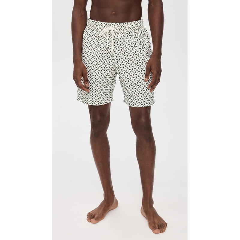 Frescobol Carioca Santos Lotus Print Swim Shorts 7″