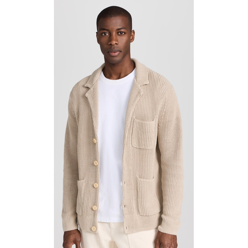 Alex Mill Ribbed Blazer Cardigan In Linen Cotton