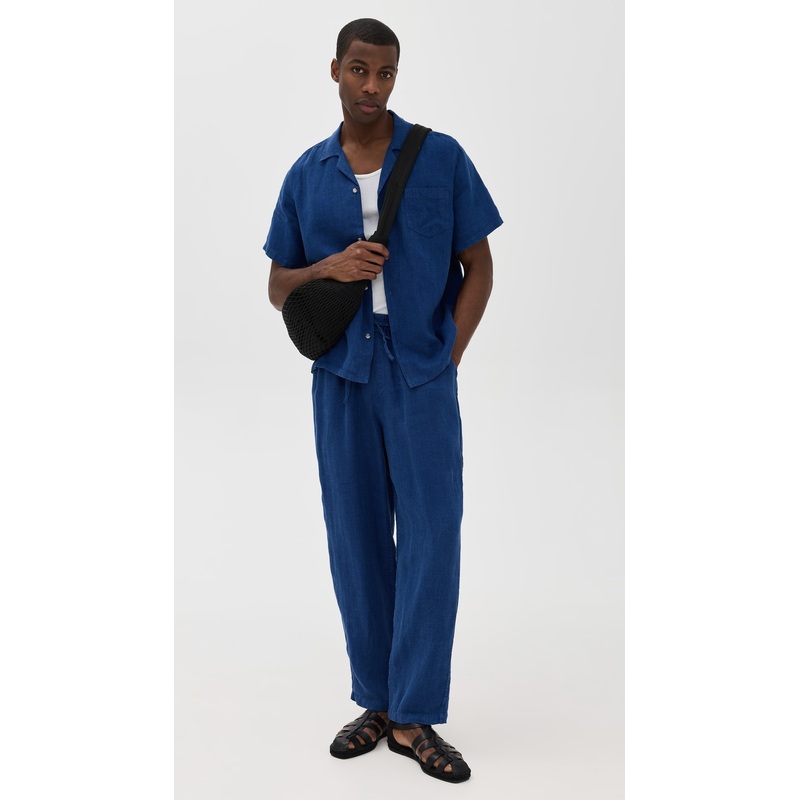 Bather Navy Linen Leisure Pants