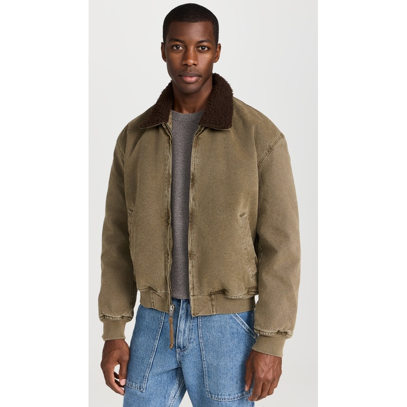 Alex Mill Flight Jacket In Canvas With Sherpa Collar
