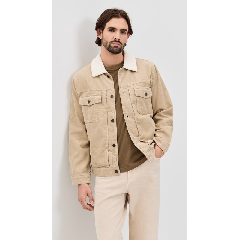 Rhythm Flannel Lined Corduroy Trucker Jacket