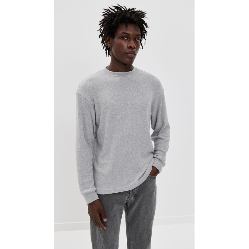ASHER Elio Heather Brushed Fine Sweater Tee