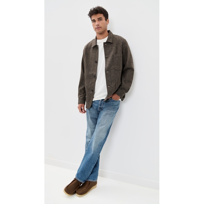 Portuguese Flannel Labura Wool Herringbone Jacket