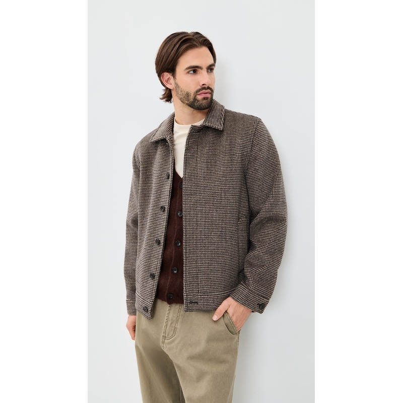 Vince Houndstooth Bomber Jacket