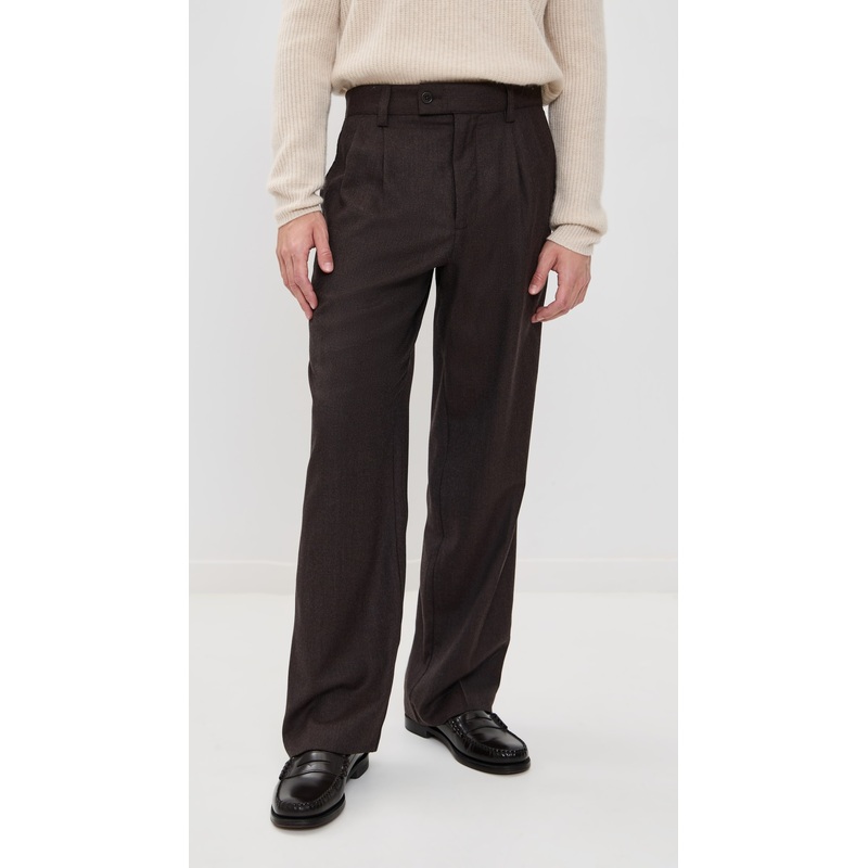 Alex Mill Jeremy Pleated Trousers In Heather Wool Flannel