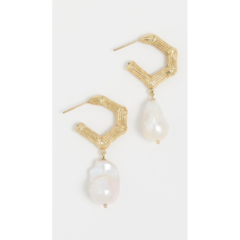 ALMAIS Team Spirit Bamboo and Pearl Earrings