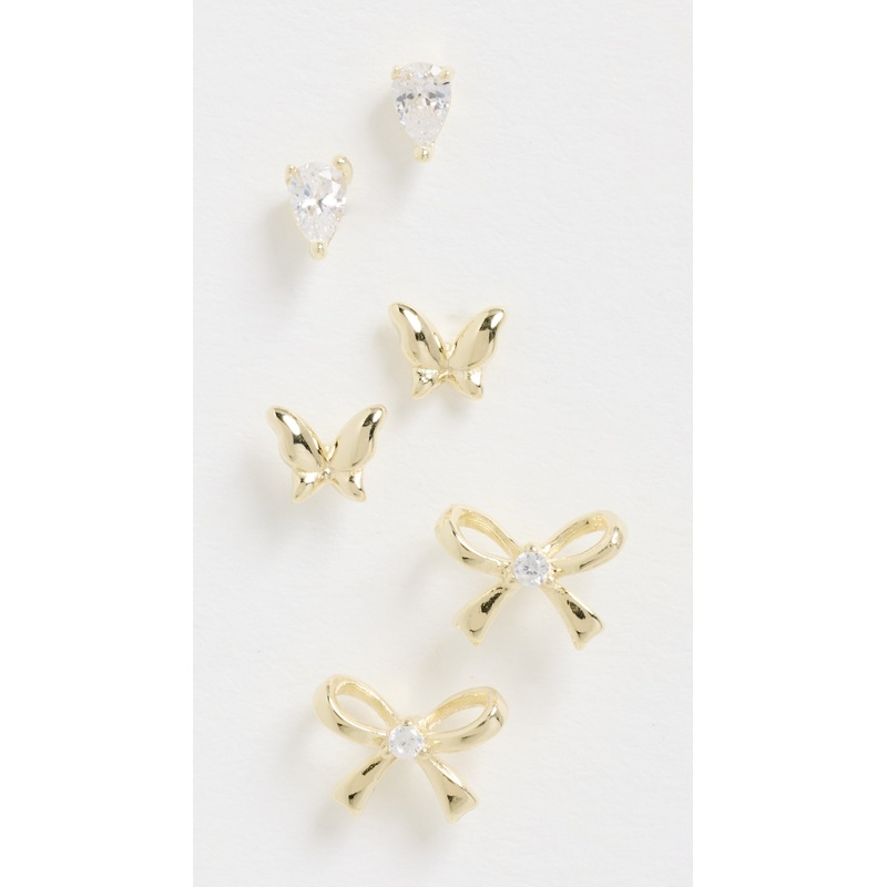 By Adina Eden Bows & More Stud Earrings Combo Set