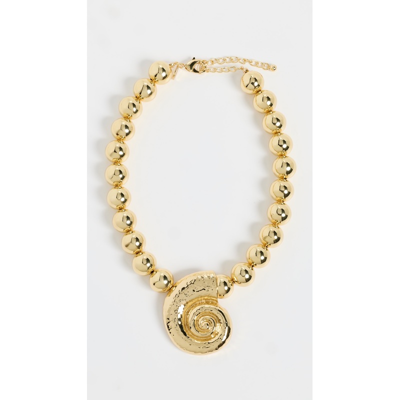 Kenneth Jay Lane Gold Bead Lobster Claw Necklace