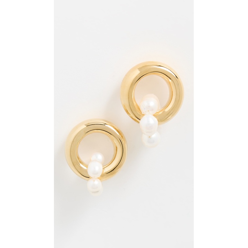 MAYAMAR Bold Gold and Pearl Earrings