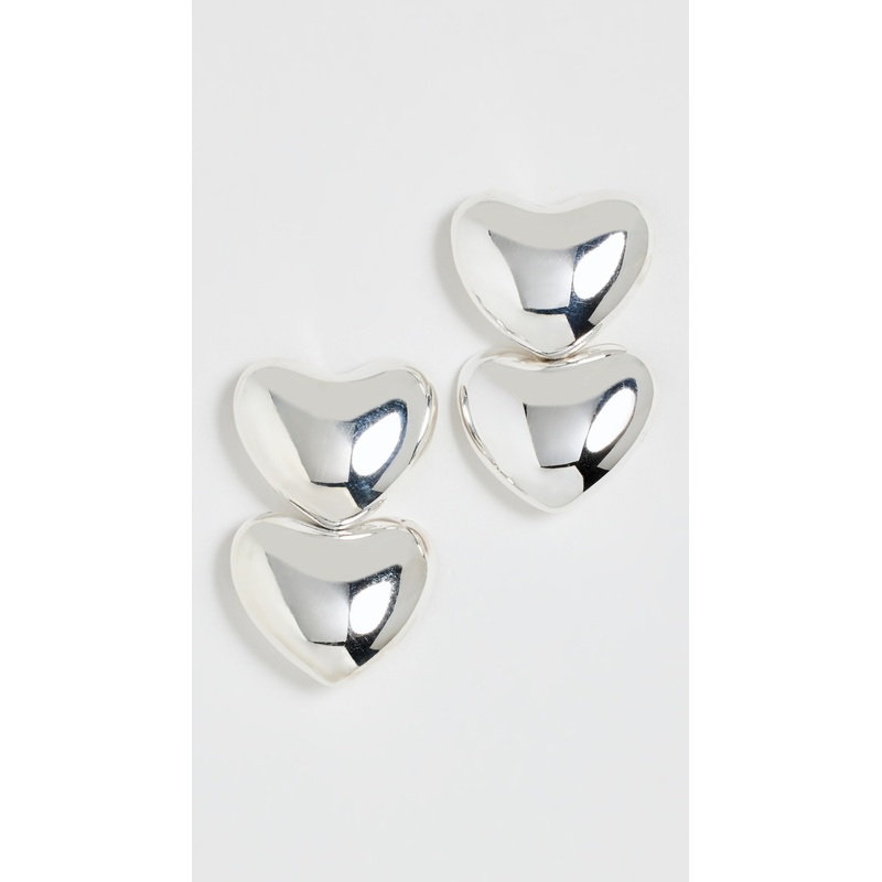 Annika Inez Dual Voluptuous Heart Earrings