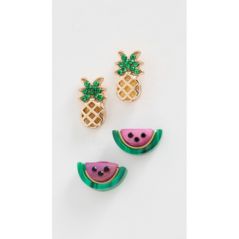 BaubleBar Pineapple and Watermelon Earrings Set