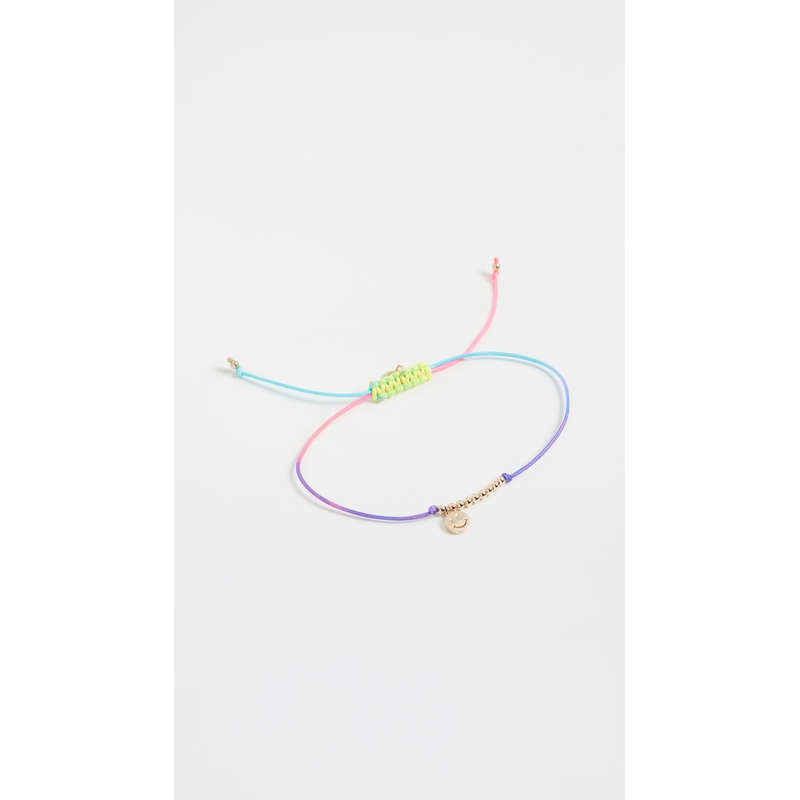 Sydney Evan Double Stone Happy Face Cord Bracelet