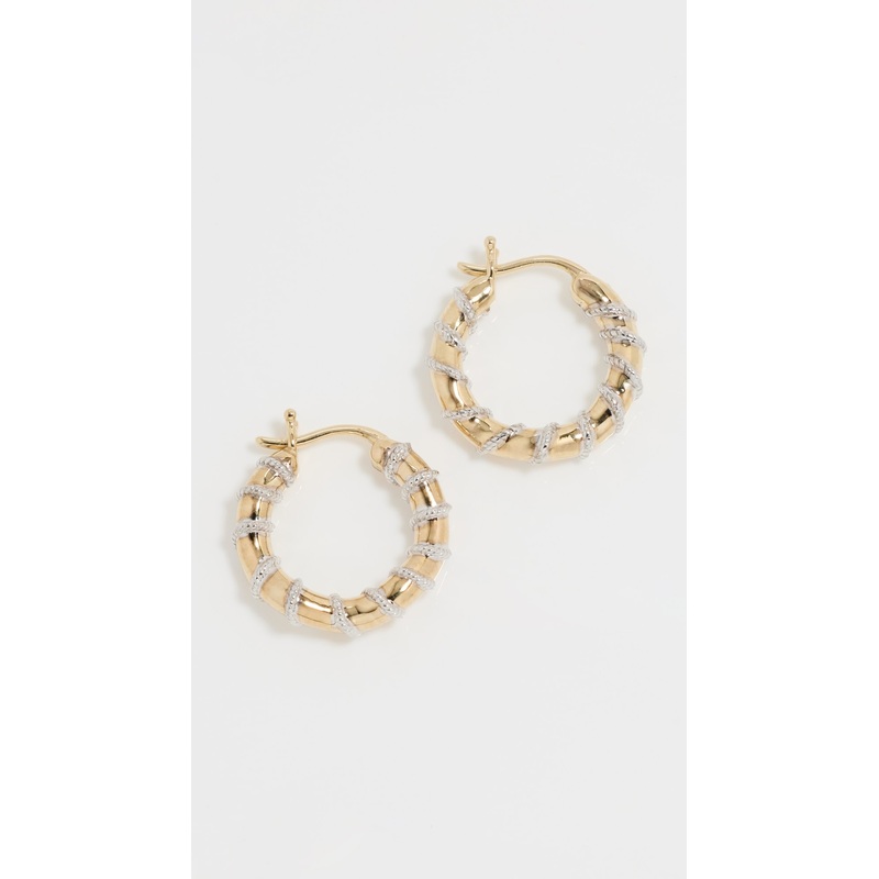 Yvonne Leon Paire De Mini Creoles Twistees Gold OJ Earrings