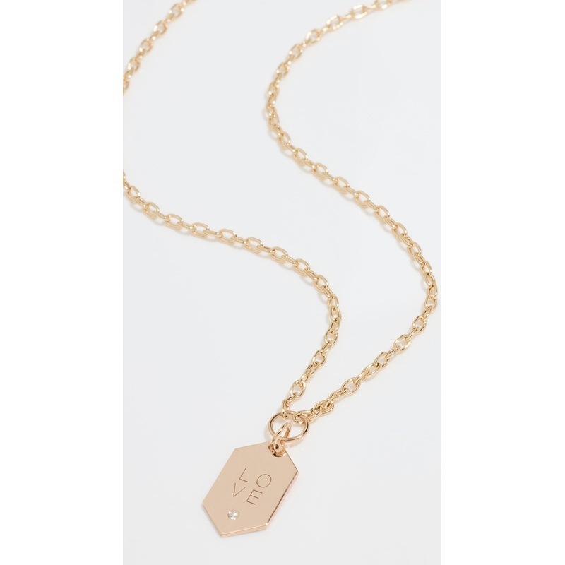 Zoe Chicco 14k Gold Small Flag Necklace