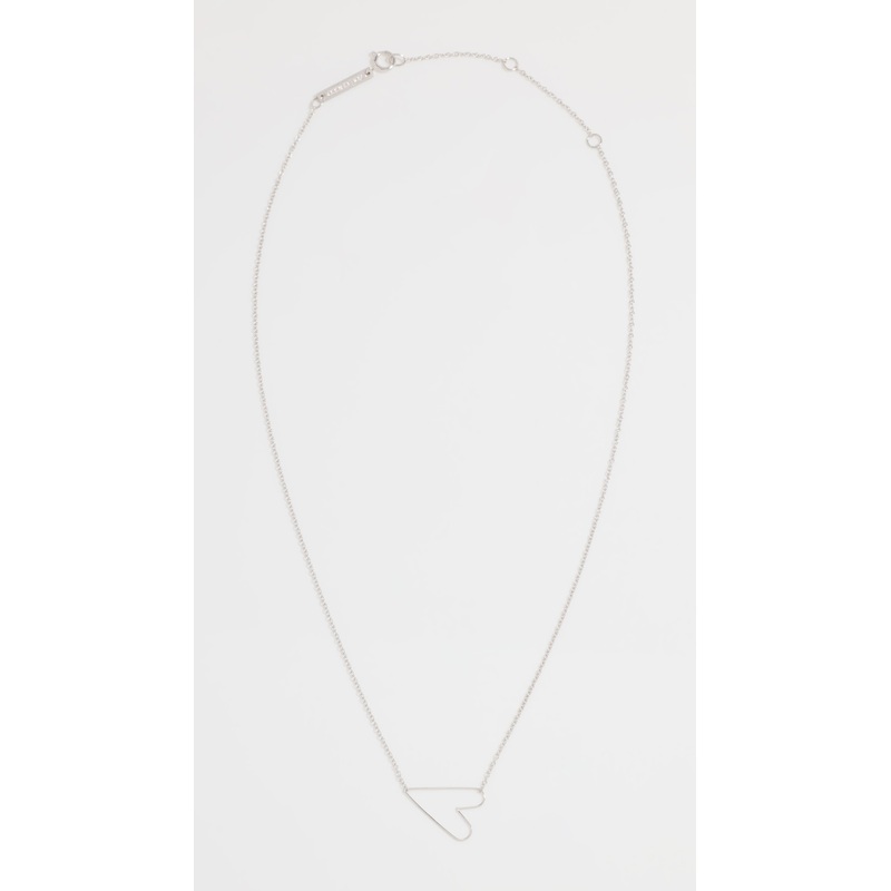 Zoe Chicco 14k White Gold Tiny Anchored Heart Necklace