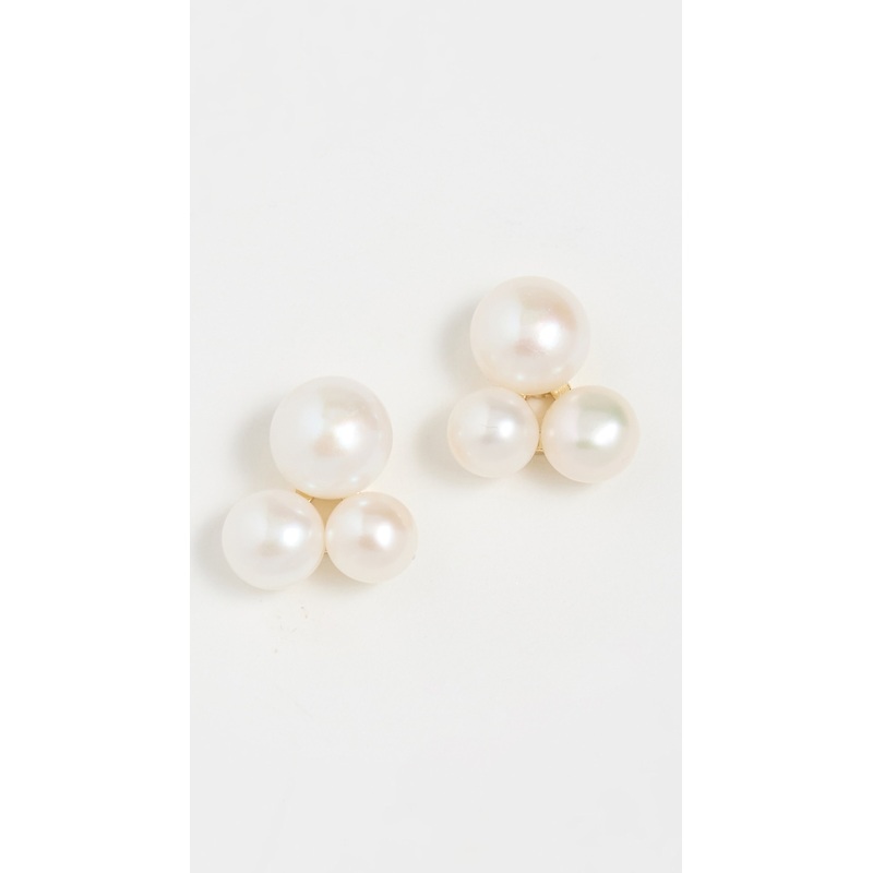 SHASHI Triple Pearl Drop Earrings