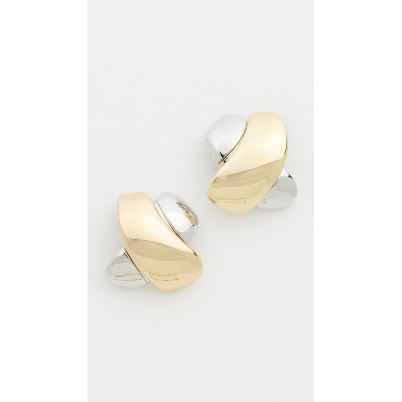 BaubleBar Crossed Mixed Metal Earrings