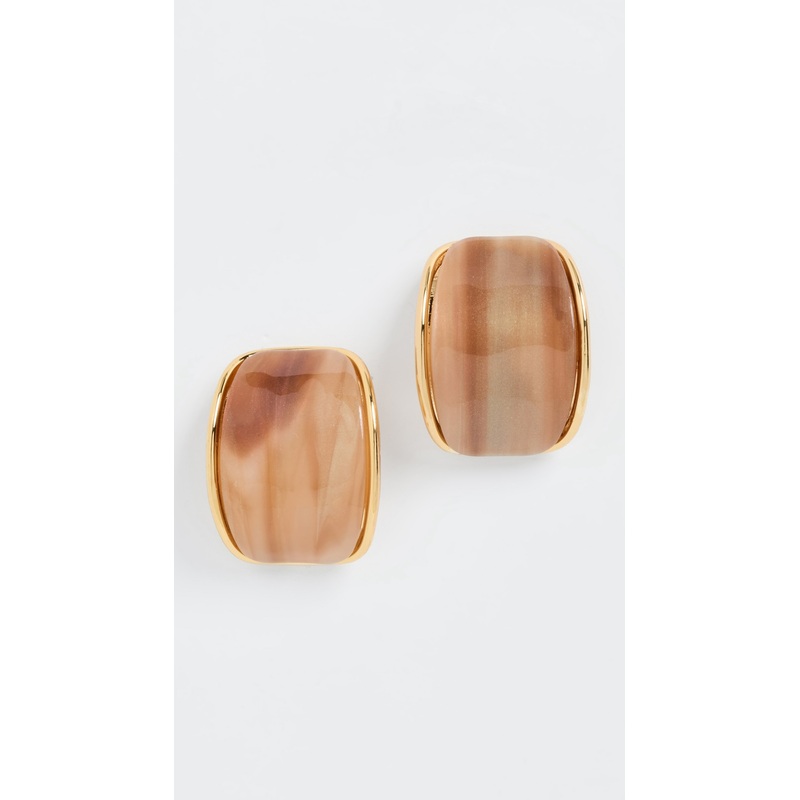 By Adina Eden Colored Curved Stone Bezel Stud Earrings