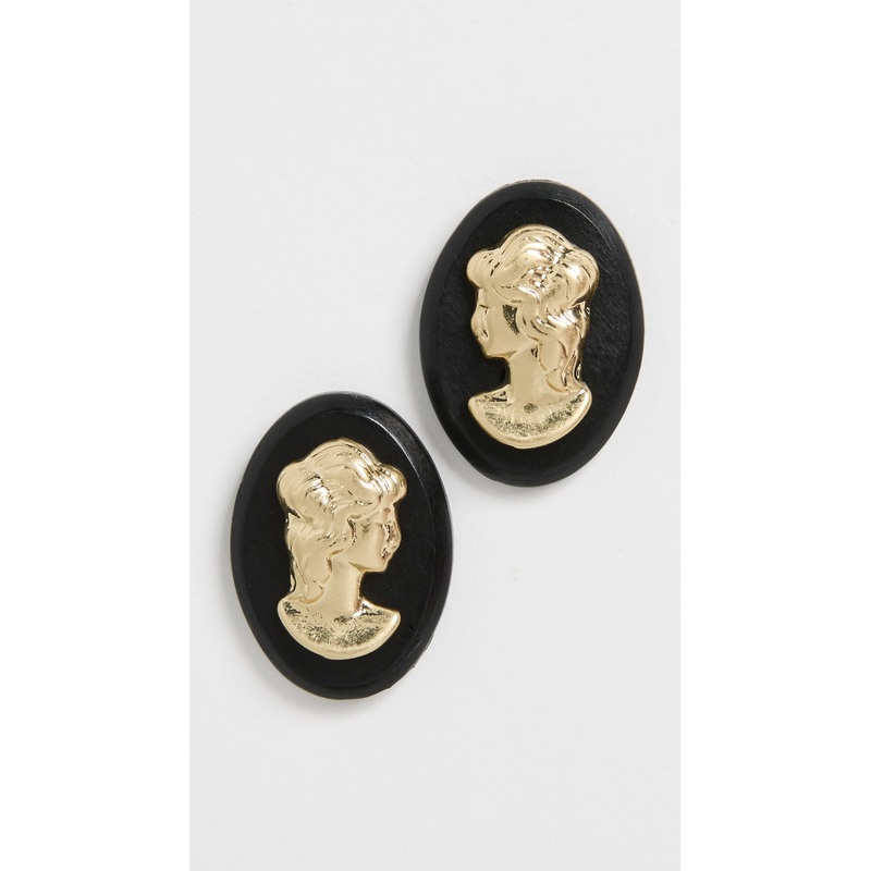Clare V. Cameo Stud Earrings