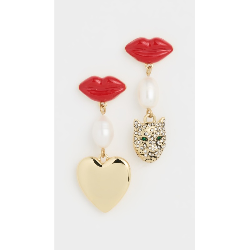 Clare V. Le Charm Earrings (Heart / Whiskers)