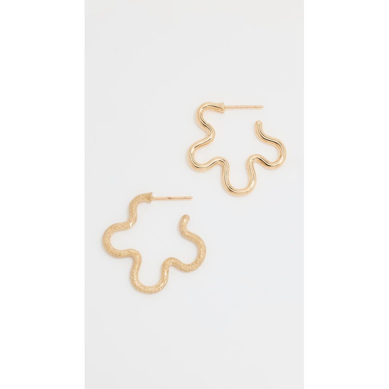 Bea Bongiasca Two Tone Asymmetrical Flower Earrings