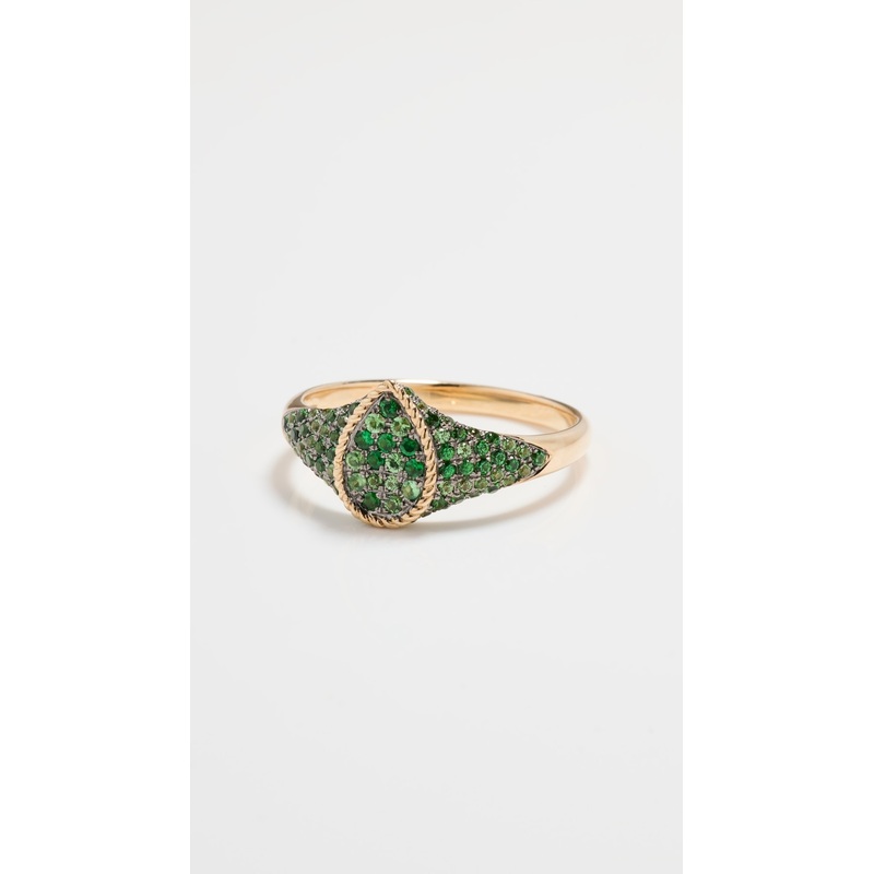 Yvonne Leon Baby Chevaliere Poire Multi Tsavorite Ring