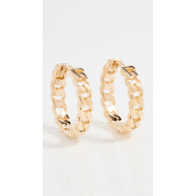 Zoe Chicco 14k Curb Chain Hinged Huggie Hoops
