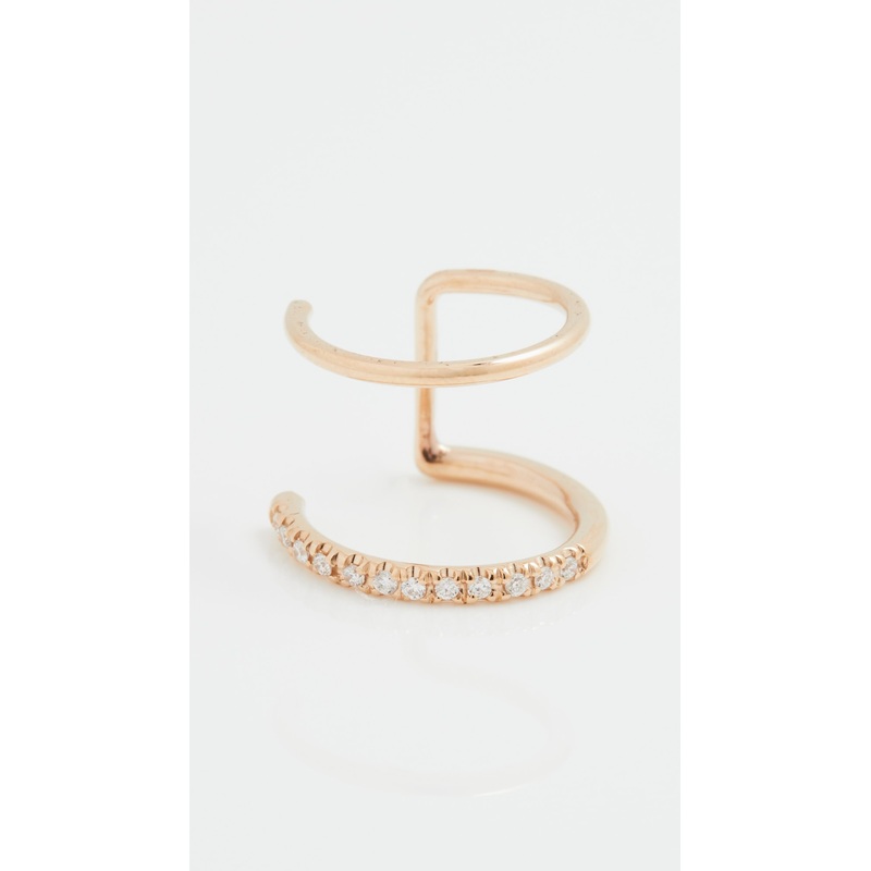 Zoe Chicco 14k Mixed Wire Pave Diamond Double Ear Cuff