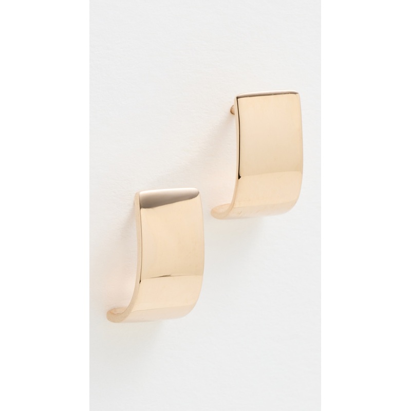 Zoe Chicco 14k Wide Flat Huggie Hoop Earrings