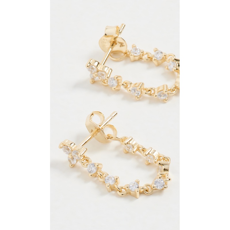 By Adina Eden Trio Cluster Cz Front Back Drop Stud Earrings