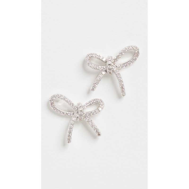 By Adina Eden Pave Bow Tie Stud Earrings