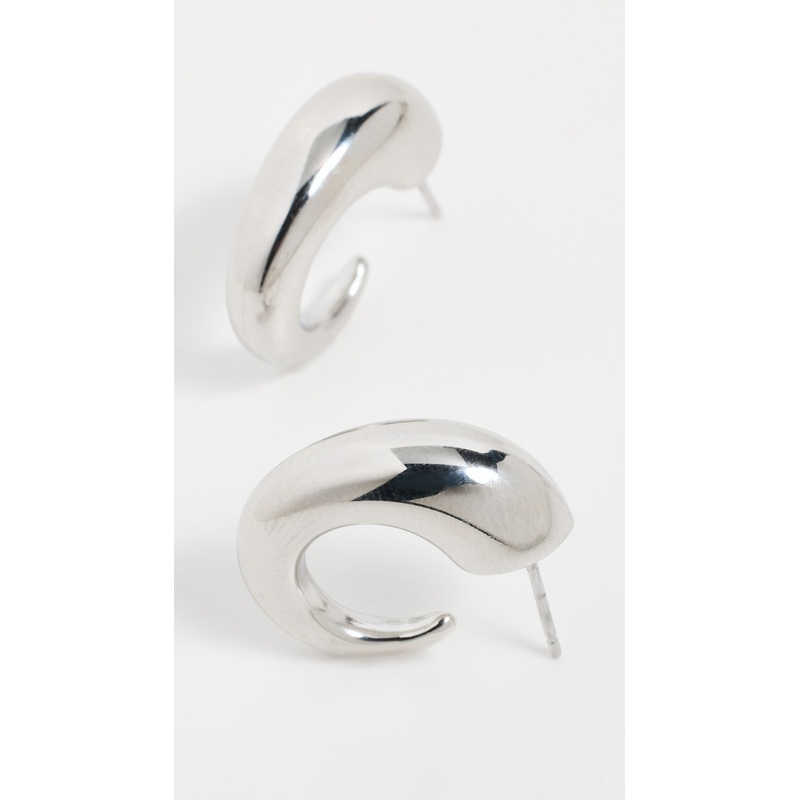 By Adina Eden Solid Bubble Elongated Hoop Earrings