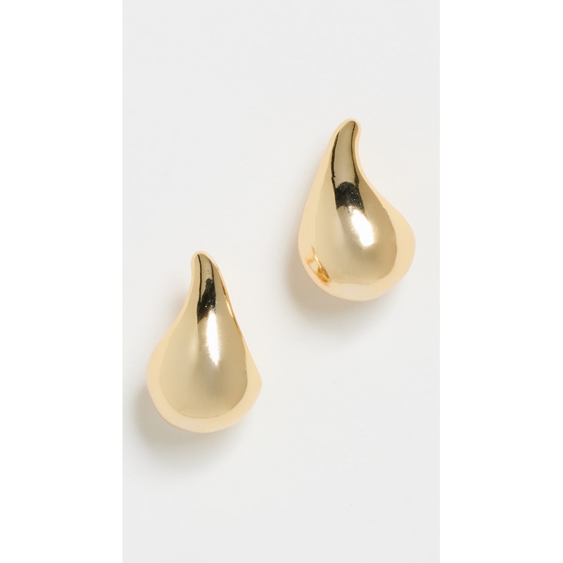 By Adina Eden Solid Curved Teardrop Hoop Earrings