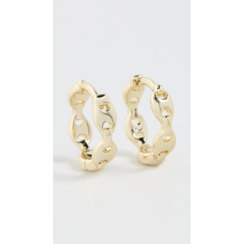 By Adina Eden Solid Mariner Link Hoop Earrings